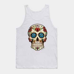 candy skull Tattoo style image Tank Top